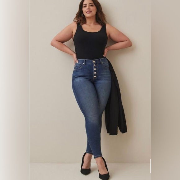 torrid Denim - Torrid Bombshell Skinny Premium Stretch Denim Jeans With Button Fly Size 20R